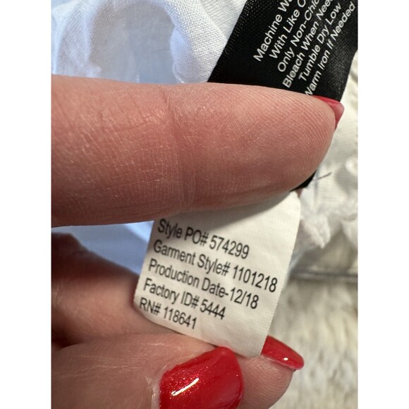 Lane Bryant Top Tunic Plus Size 28 Boho Blue White Stripe Crochet Raw Hem - Picture 9 of 10